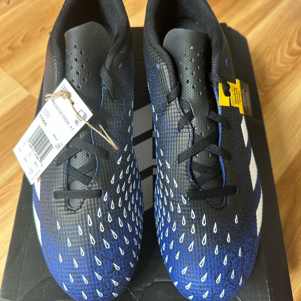 Adidas Predator freak .4 FxG Black and Blue Soccer Shoes
